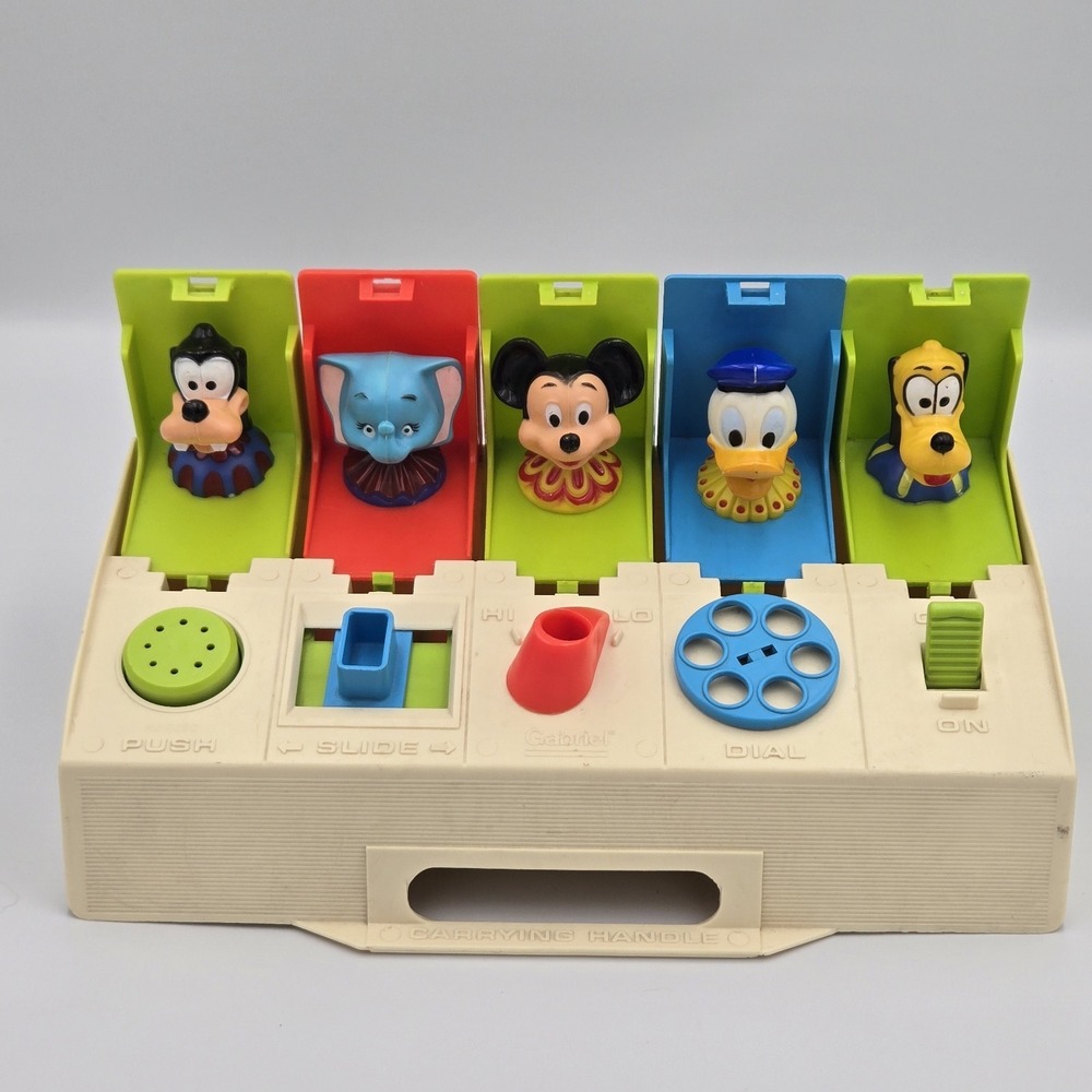 Vintage Disney Toy Busy Box Poppin Pals Pop Up Toy 1975 Baby Gabriel Kohner
